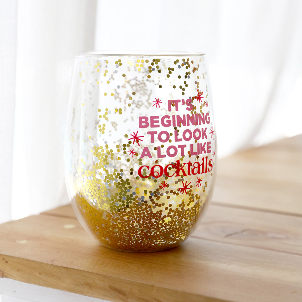Splosh Christmas - Christmas Cocktails Stemless Wine Glass