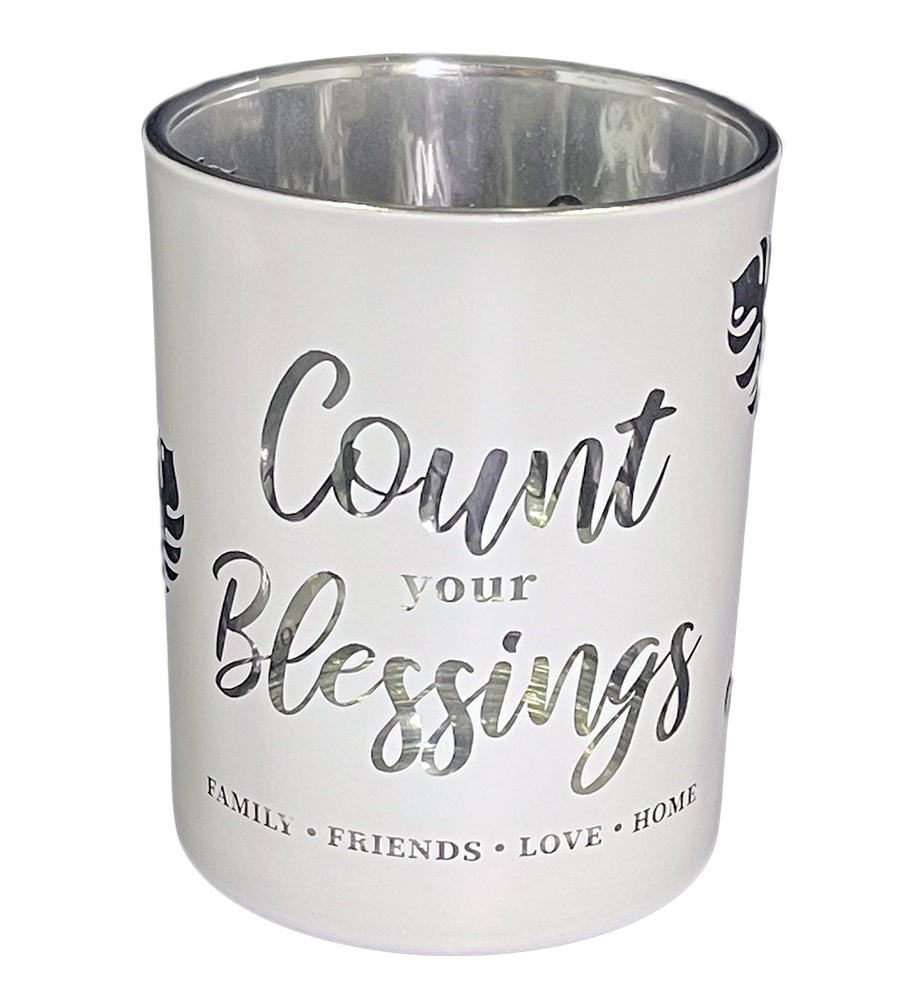 Religious Gifting Shine Bright Candle Holder - Count Your Blessings