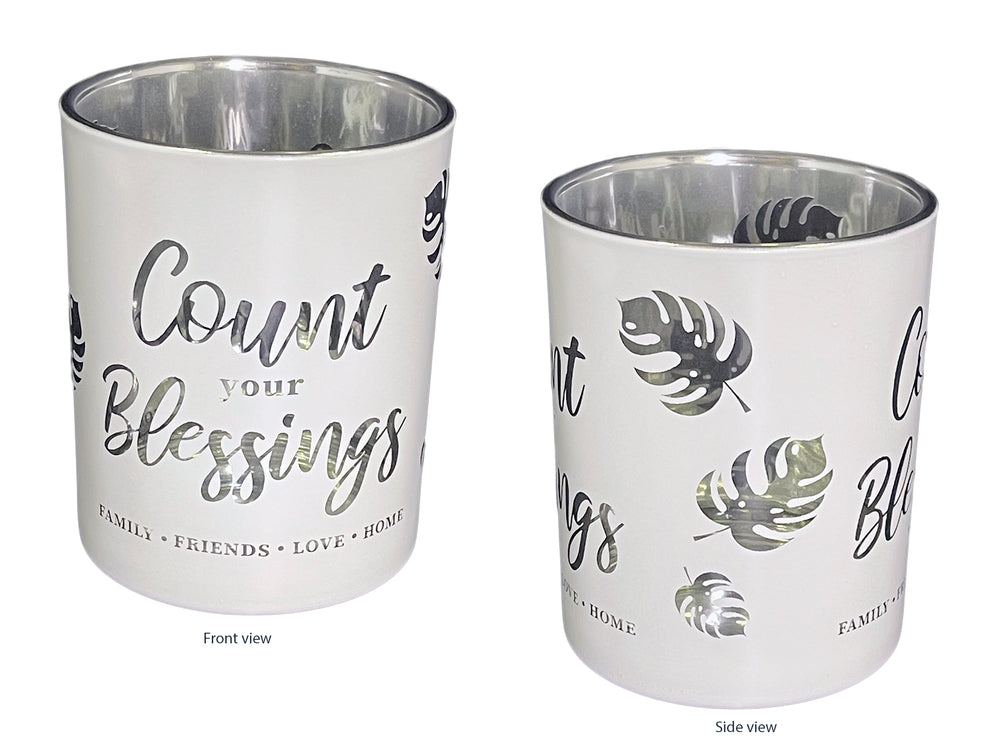Religious Gifting Shine Bright Candle Holder - Count Your Blessings