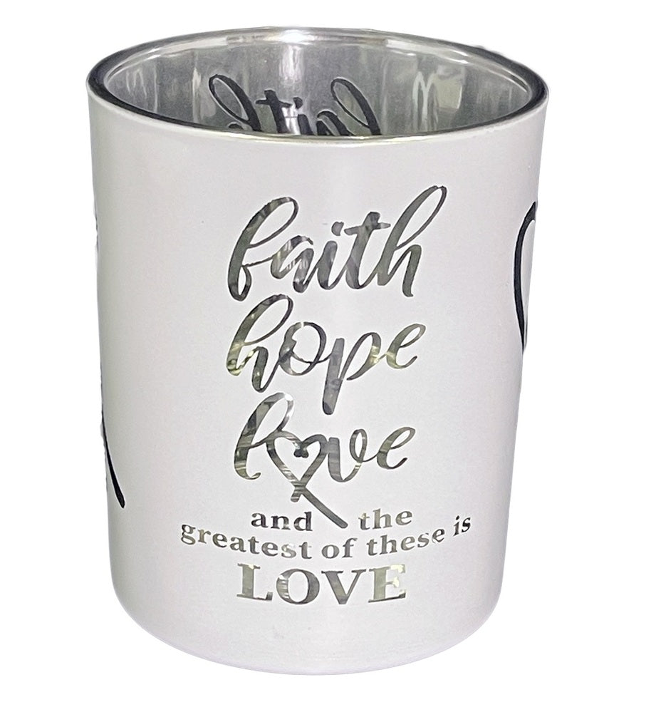 Religious Gifting Shine Bright Candle Holder - Faith Hope Love