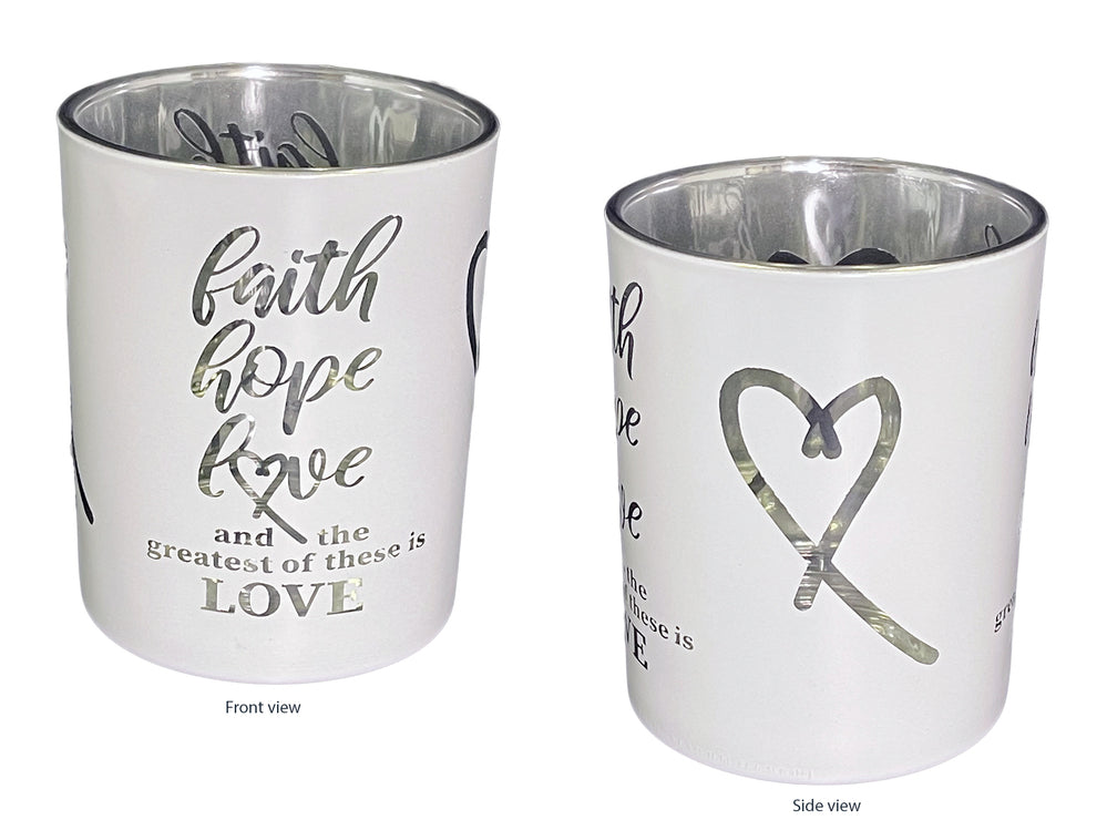Religious Gifting Shine Bright Candle Holder - Faith Hope Love