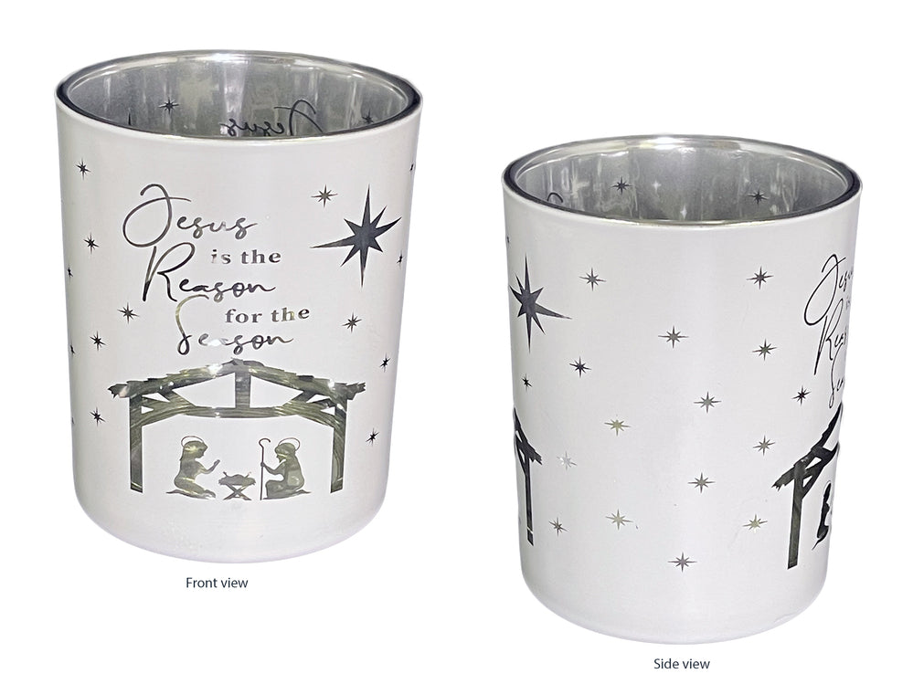 Religious Gifting Christmas Shine Bright Candle Holder - Nativity