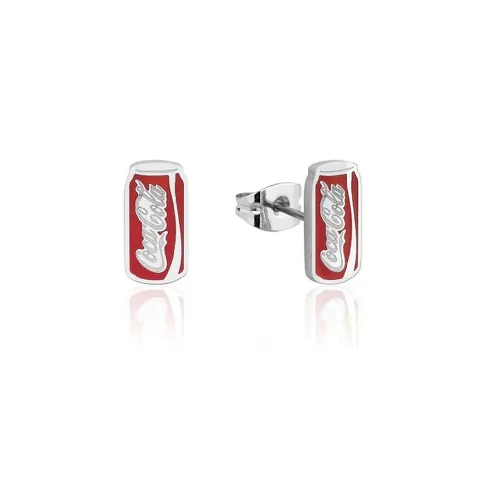 Coca Cola Couture Kingdom - Coke Can Stud Earrings White Gold