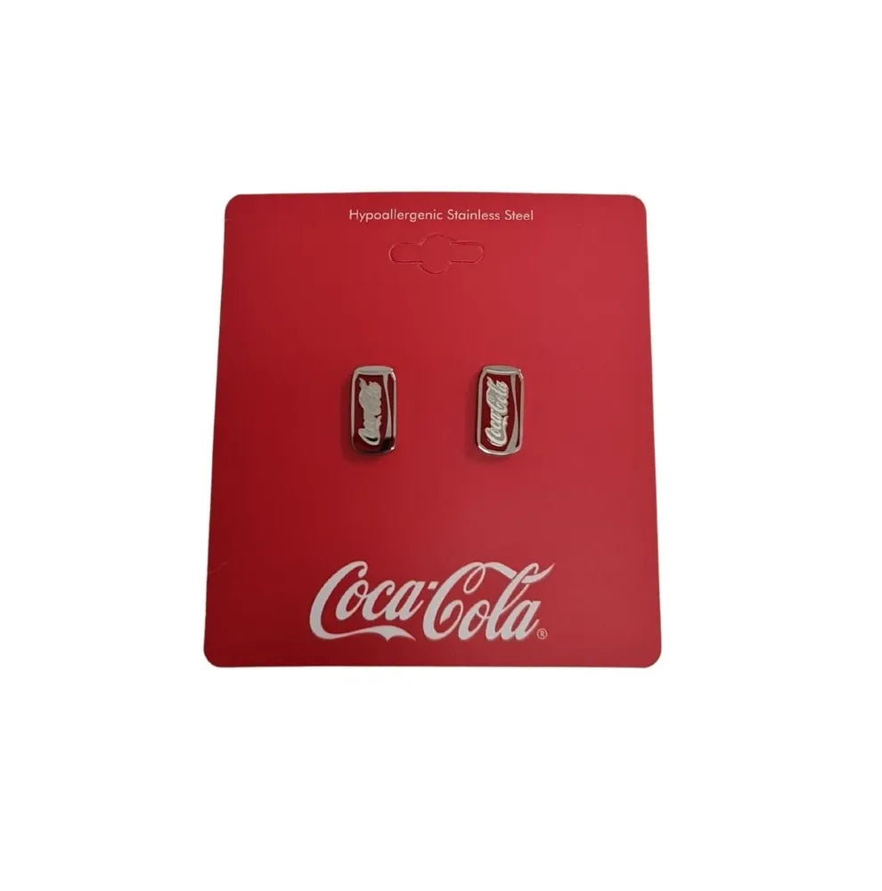 Coca Cola Couture Kingdom - Coke Can Stud Earrings White Gold
