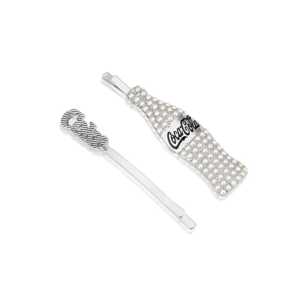 Couture Kingdom - Coca Cola - Coke and Contour Bottle Hair Pin Set White Gold
