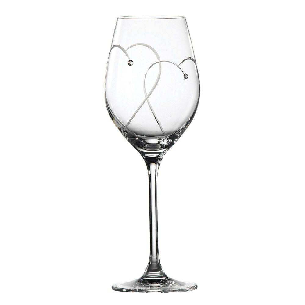 Royal Doulton Promises - Two Hearts Entwined Wine Glasses - Set of 2