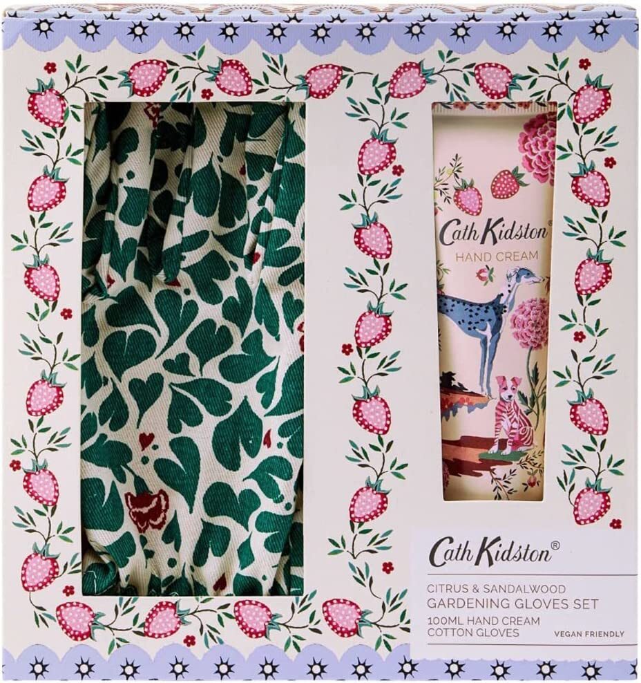 Cath Kidston Hand Cream & Gardening Gloves Set - Citrus & Sandalwood