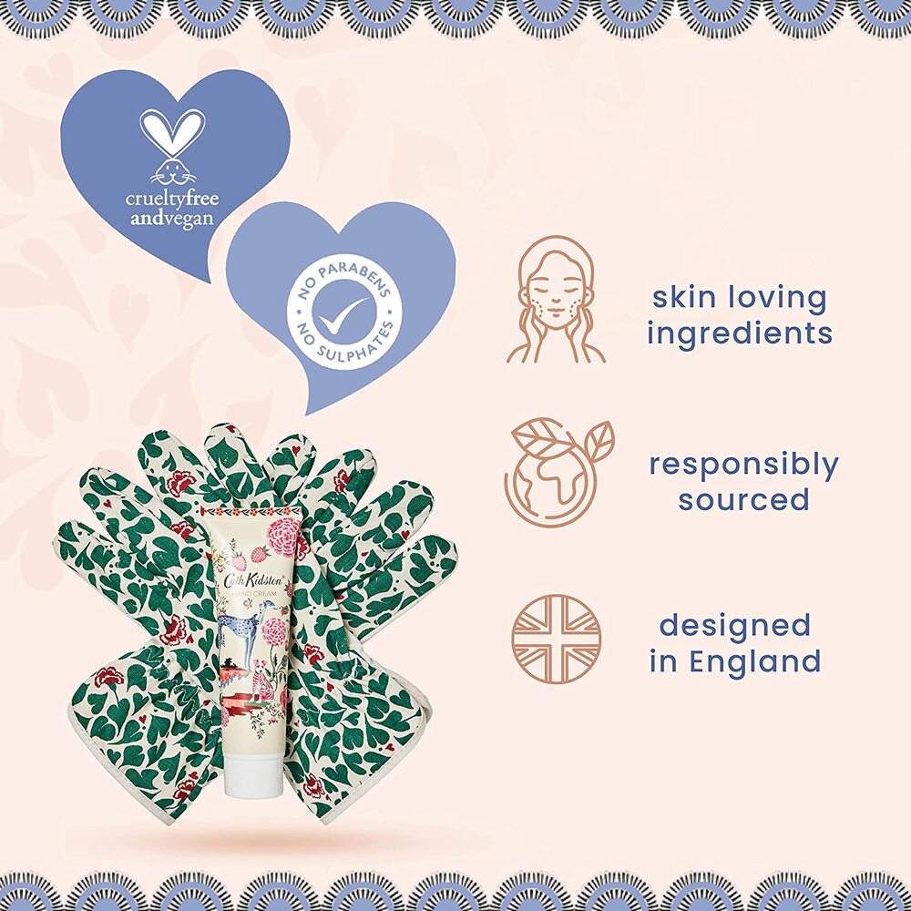 Cath Kidston Hand Cream & Gardening Gloves Set - Citrus & Sandalwood