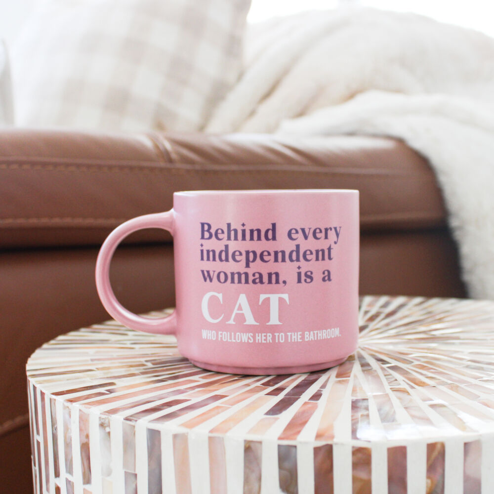 Splosh Cheeky Mug - Behind Every Independent Woman Is A Cat Who Follows Her To The Bathroom