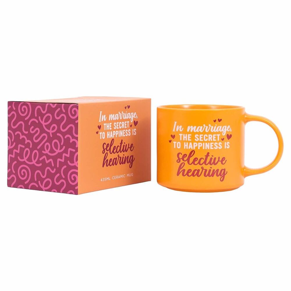 Splosh Cheeky Mug - In Marriage The Secret To Happiness Is Selective Hearing