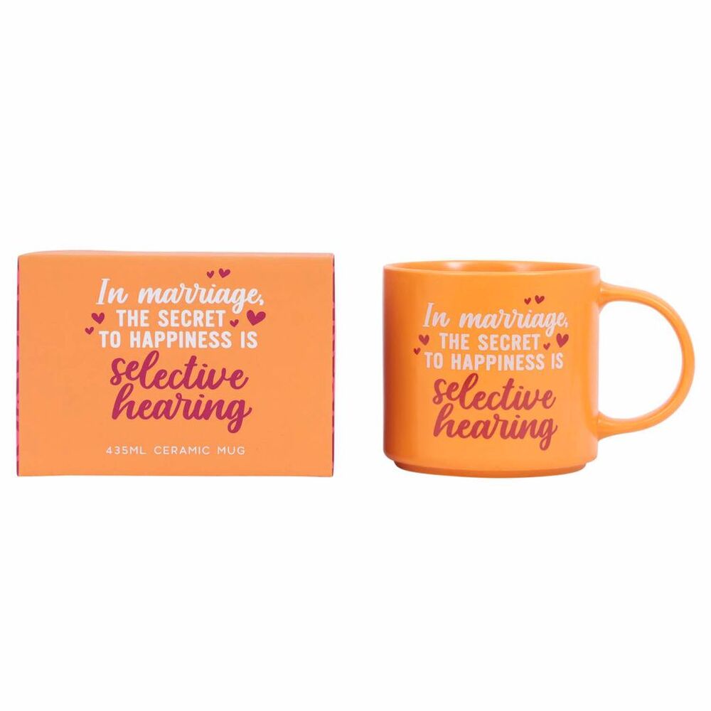 Splosh Cheeky Mug - In Marriage The Secret To Happiness Is Selective Hearing