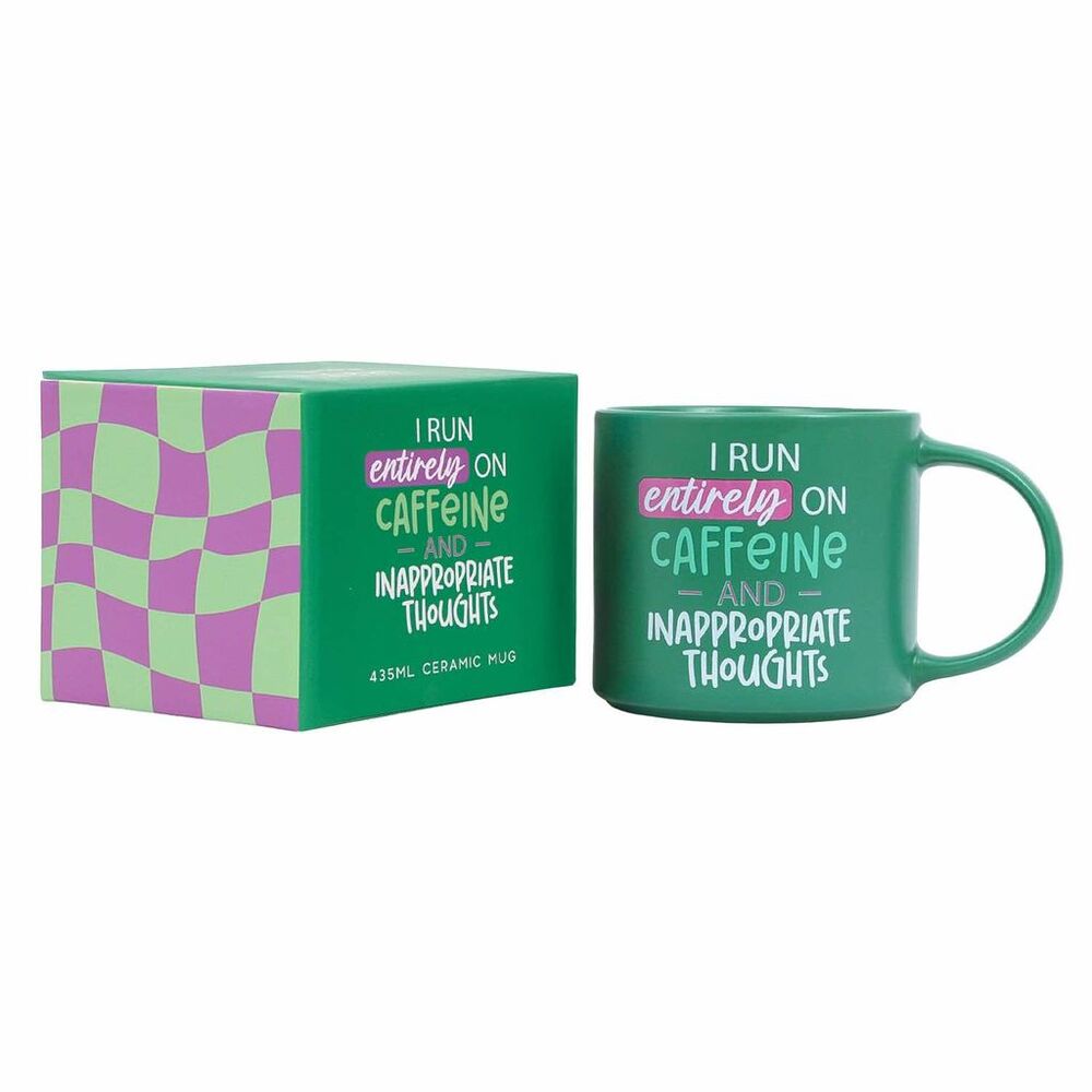 Splosh Cheeky Mug - I Run Entirely On Caffeine And Inappropriate Thoughts