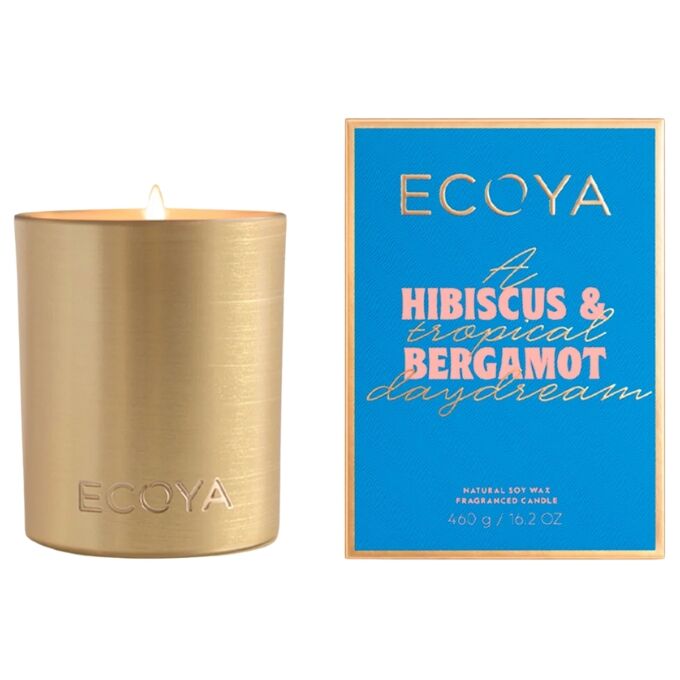Ecoya Holiday Collection Goldie Candle - Hibiscus & Bergamot