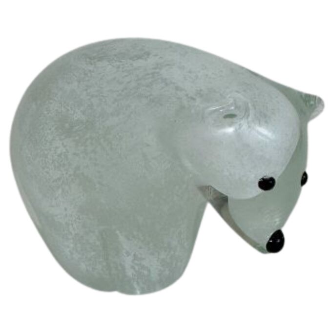 Zibo Glass Ornament - Miniature Polar Bear Icy