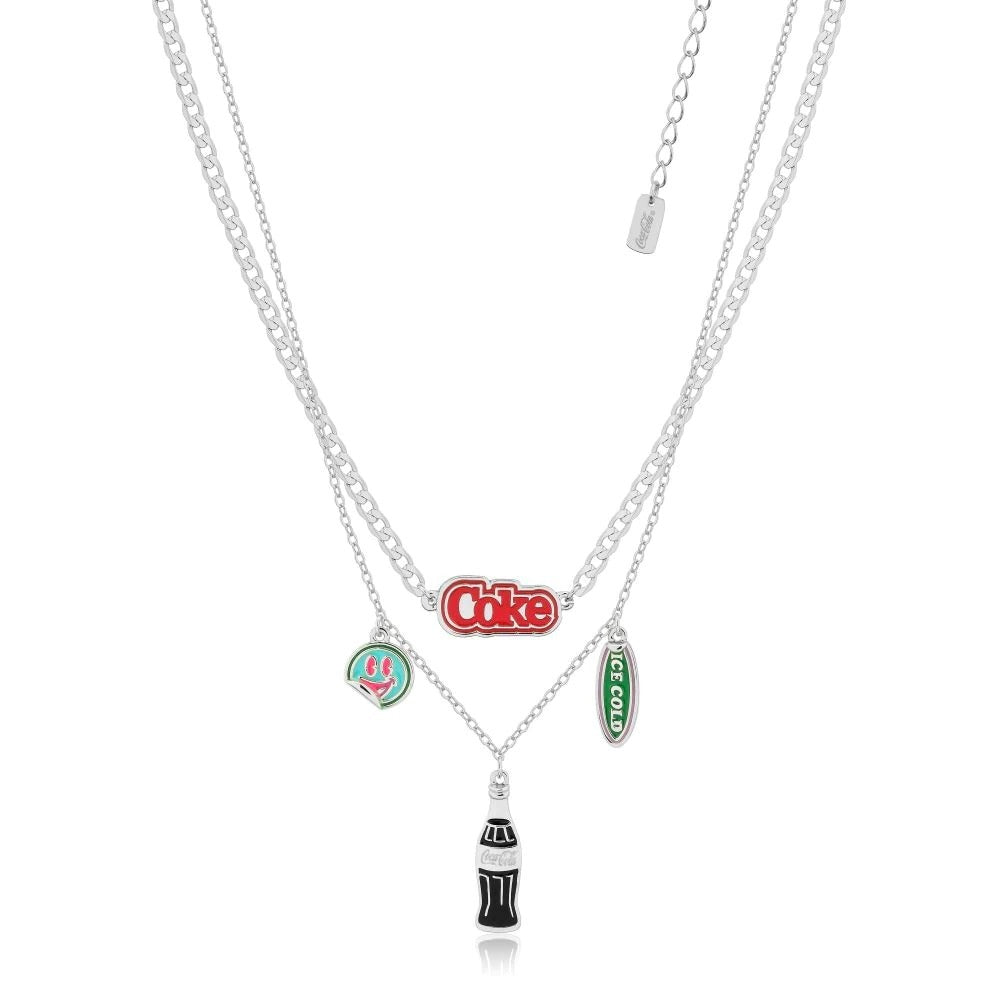 Couture Kingdom - Coca Cola - Coke Double Layer Ice Cold Necklace White Gold