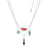 Couture Kingdom - Coca Cola - Coke Double Layer Ice Cold Necklace White Gold