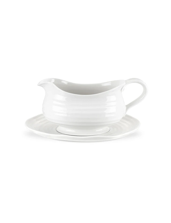 Sophie Conran for Portmeirion - White Gravy Boat & Stand
