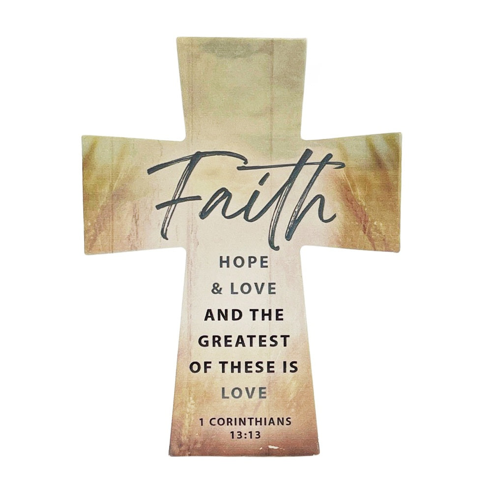 Ceramic Cross - Faith Hope And Love