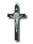 Hanging Crucifix St Benedict - 20cm x 10cm - Metal & Black Enamel Finish