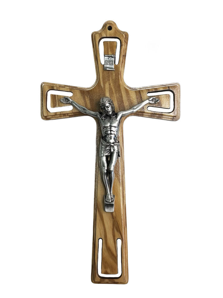 Wooden Wall Crucifix - Olive