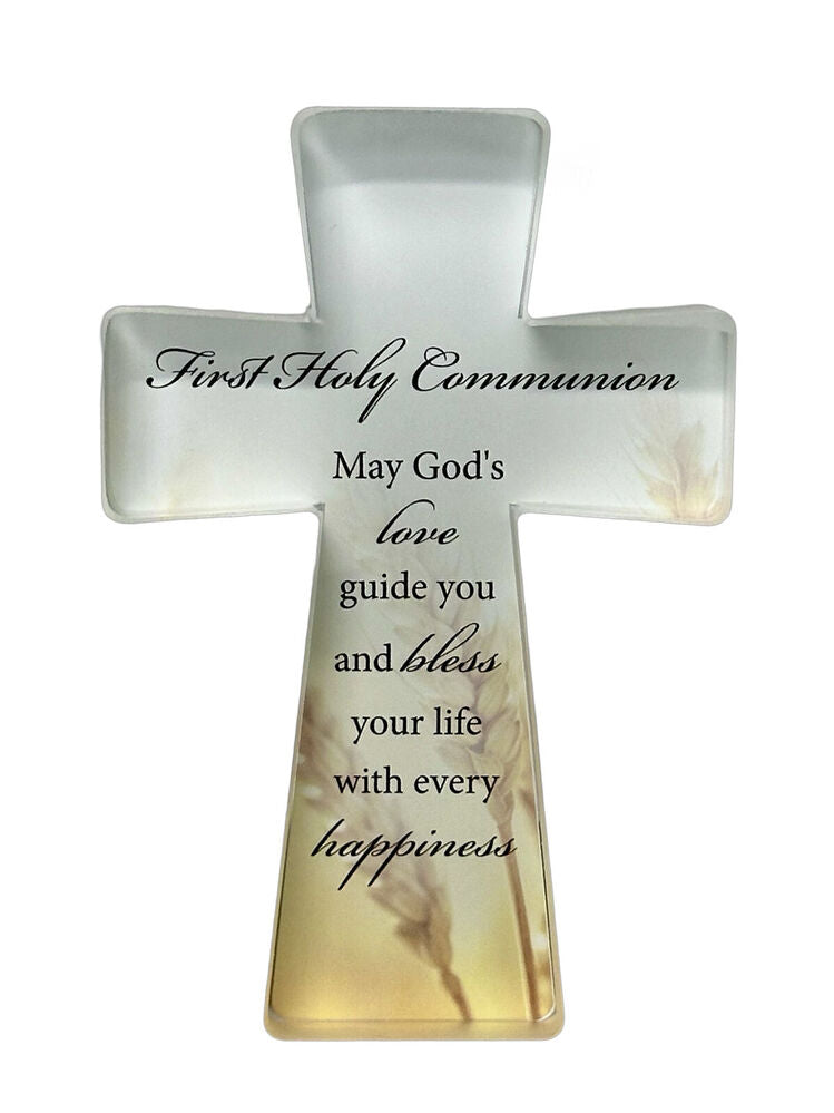 Glass Cut Standing Cross - Communion
