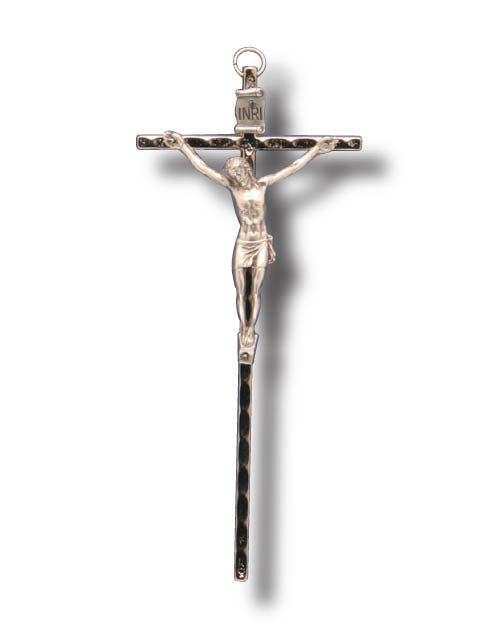 Wall Crucifix - 13cm x 8cm - Silver & Metal Finish