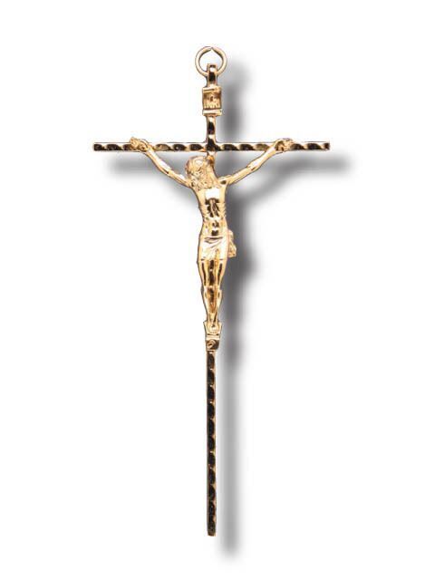 Metal Wall Crucifix - Gold