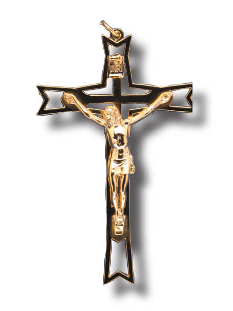 Wall Crucifix - 13cm x 8cm - Gold Metal Finish