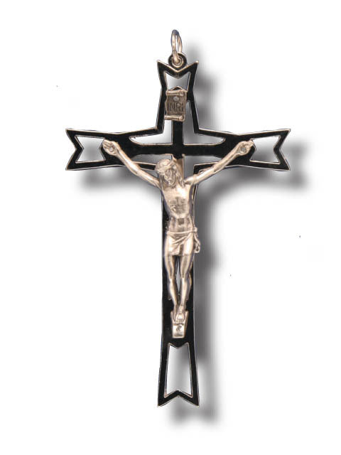 Wall Crucifix - 13cm Silver Metal