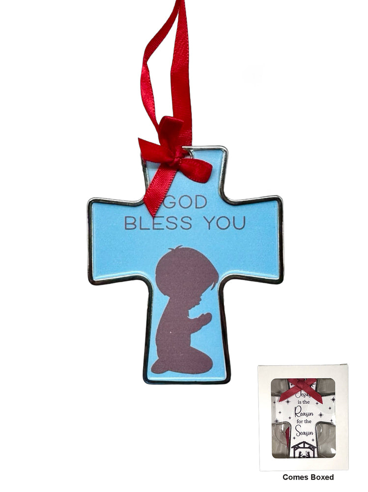 Cross Ornament - Praying Boy