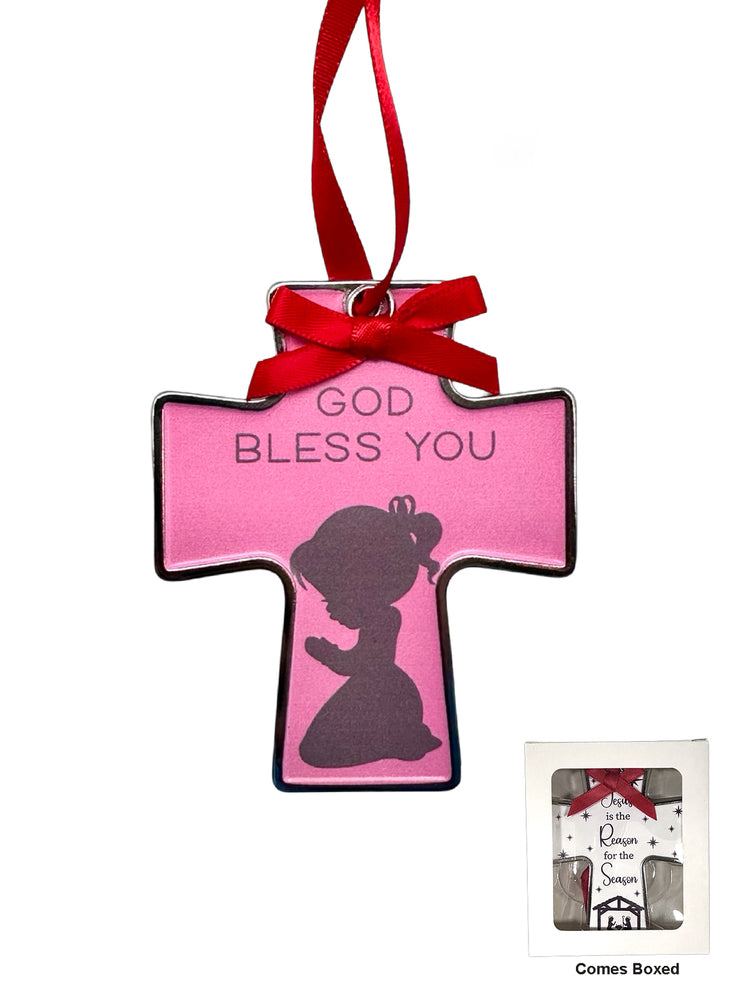 Cross Ornament - Praying Girl