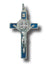 Blue St Benedict Wall Crucifix - 8cm Metal & Enamel