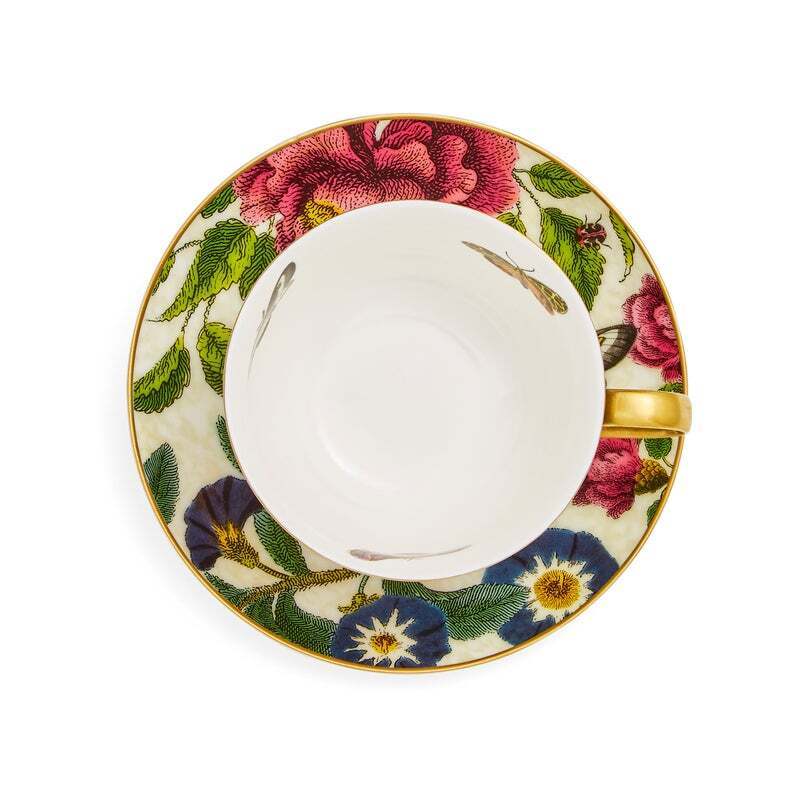 Spode Creatures Of Curiosity - Teacup & Saucer - Dark Floral