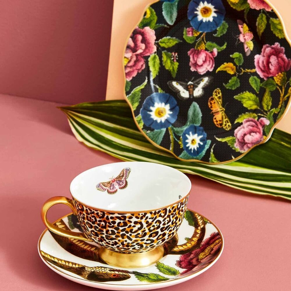 Spode Creatures Of Curiosity - Teacup & Saucer - Leopard Print