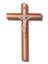 Wall Crucifix - 30cm Wood With Metal Inlay