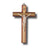 Wall Crucifix - 20cm Dark Wood & Metal Inlay