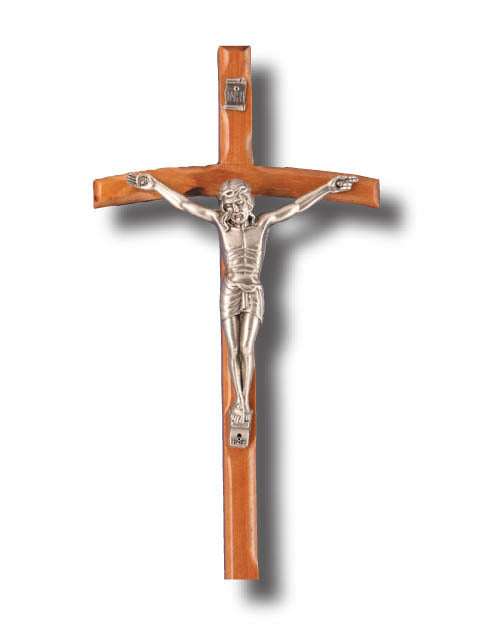 Wall Crucifix - 20cm Metal & Wood