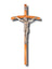 Wall Crucifix - Curved 30cm Metal & Wood