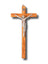 Wall Crucifix - 30cm Light Olive Wood & Metal