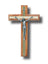 Wall Crucifix - 20cm x 2cm Olive Wood & Metal