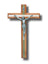 Wall Crucifix - 25cm x 2cm Olive Wood & Metal