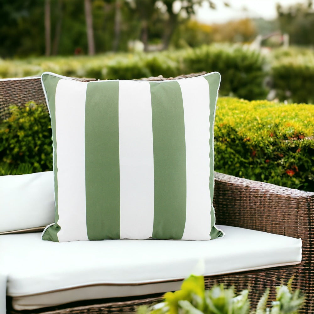 NF Living Outdoor Cushion - Stripe Olive 50x50cm
