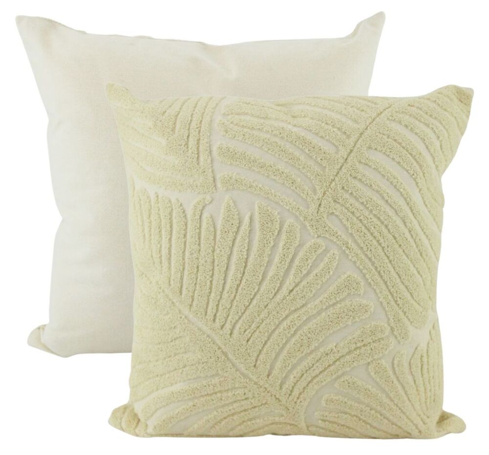 NF Living Cushion - White Good Leaf 45x45cm