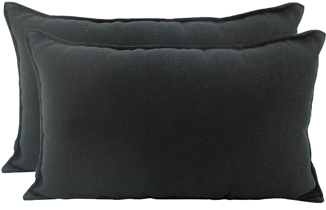 NF Living Linen Cushion - Black 30x50cm