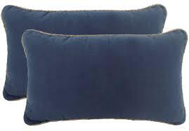 NF Living Linen Rope Trimmed Cushion - Navy 30x50cm