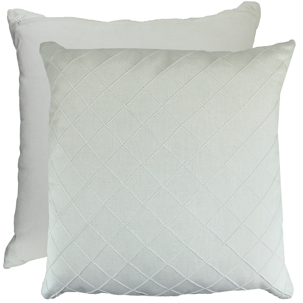 NF Living Linen Izzard Cushion - White 50x50cm