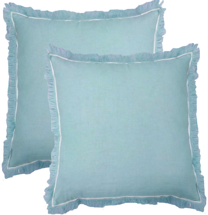 NF Living Finagle Linen Cushion - Light Blue 50x50cm