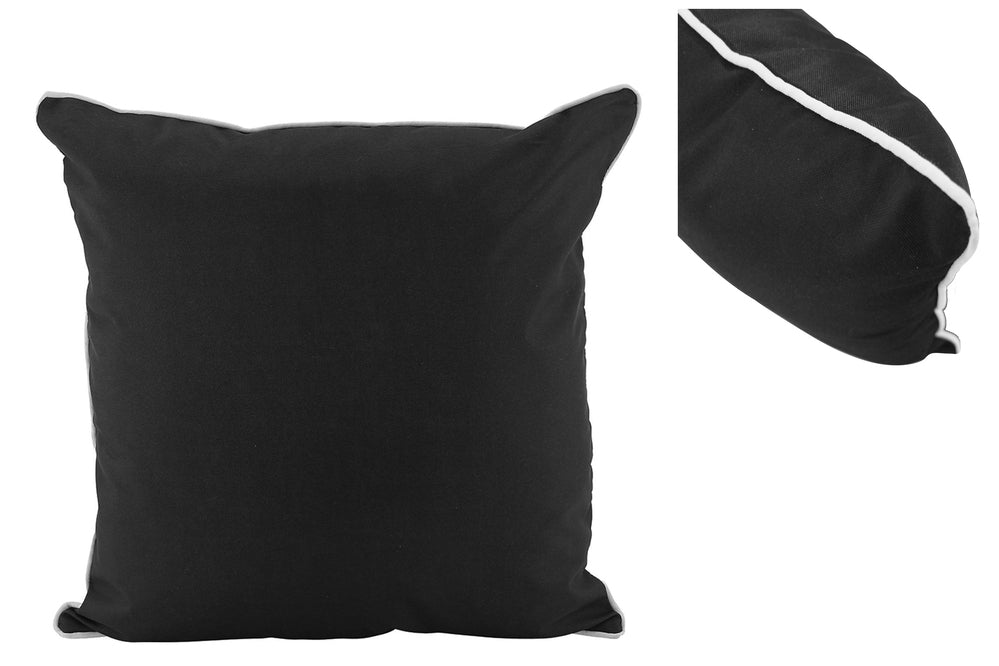 NF Living Outdoor Cushion - Black Basic with Piping 50x50cm