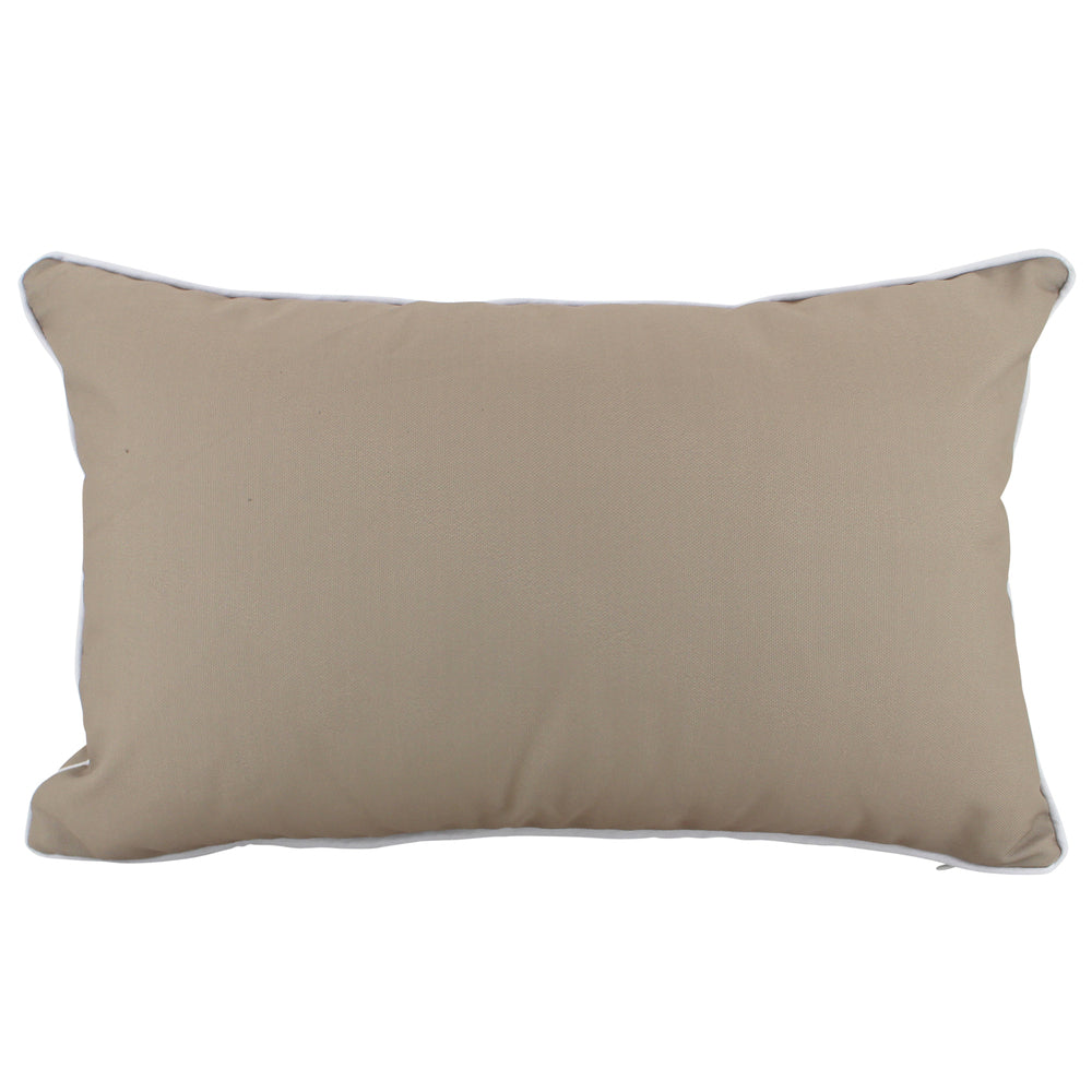 NF Living Outdoor Lumbar Cushion - Latte Basic with Piping 30x50cm