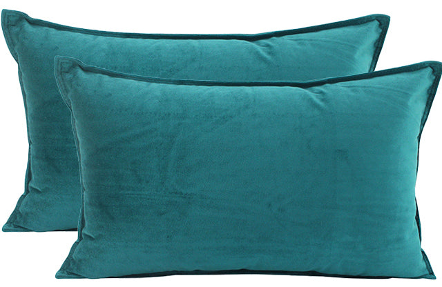NF Living Velvet Lumbar Cushion - Jade 30x50cm
